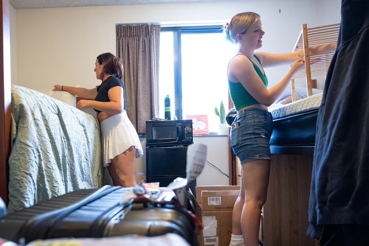 Students moving into dorm